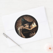 Witchy Bookplate Ronde Sticker (Envelop)
