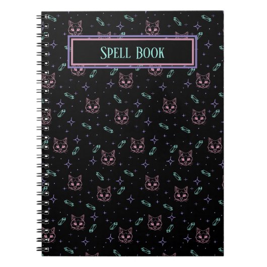  Witchy Cats and Crystals Pattern Notitieboek (Voorkant)