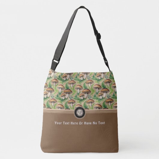 Witchy Celestial Sun Face Boho Mushroom Varen Crossbody Tas (Achterkant)