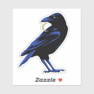 Witchy Crow met Moon Ketting Sticker