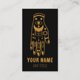 Witchy Crystal Moon & Stars Tattoo Visitekaartje