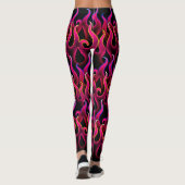 Witchy Devilish Pink Fire Flames Leggings (Achterkant)