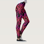 Witchy Devilish Pink Fire Flames Leggings (Rechts)