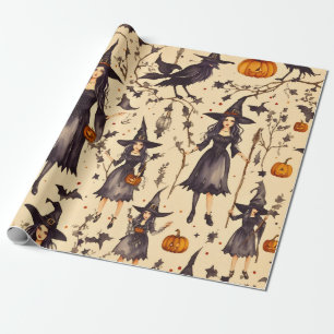 Witchy Elegance: Gotisch Halloween Cadeaupapier