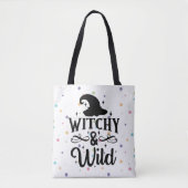 Witchy en Wild Polka Dot Halloween Draagtas (Voorkant)
