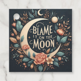 Witchy Floral blameert het op de maan gunst cadeau Bedankjes Labels