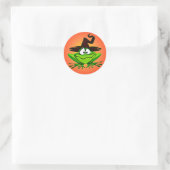 Witchy Frog Red Ronde Sticker (Tas)
