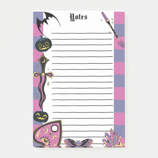 Witchy Gothic Spooky Notitieblok Halloween Memo Pa Post-it® Notes (Voorkant)