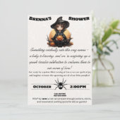 Witchy Halloween baby shower uitnodiging (Staand voorkant)