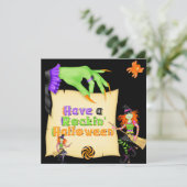 Witchy Halloween Invitation Kaart (Staand voorkant)