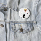 Witchy Halloween Moon Pin Button (In situ)