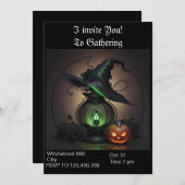 Witchy Halloween Party Invitation (Devant / Derrière)