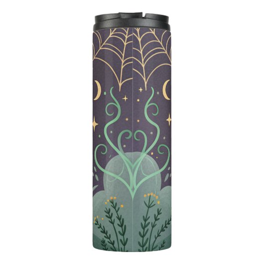 Witchy Halloween Thermal Tumbler Stirring Up Spell Thermosbeker (Achterkant)