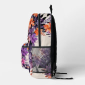 Witchy Hot Pink Purple Orange Lily Monogram Floral Bedrukte Rugzak (Rechts)