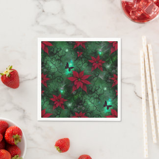 Witchy Magic Forest Poinsettia Découpage Napkins Servet