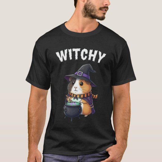 Witchy – Magical Guinea Pig Halloween Shirt (Voorkant)