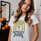 Witchy Mama Moeder Regenboog Groovy Halloween T-shirt