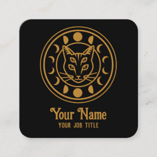 Witchy Moon Phases Cat Vierkante Visitekaartje