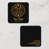 Witchy Moon Phases Cat Vierkante Visitekaartje (Voorkant / Achterkant)