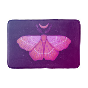 Witchy Moth Butterfly Paarse magische insect Badmat