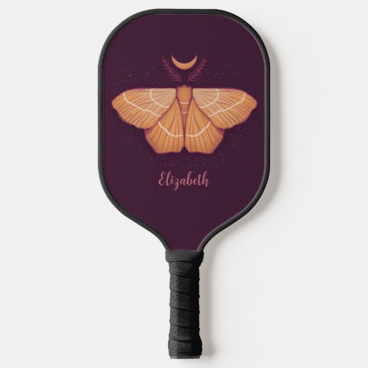 Witchy Moth Moon Magical Insect Cottcore Name Pickleball Paddle (Voorkant)