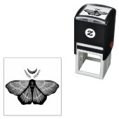 Witchy Moth Moon Magical Insect Cotvoordcore Zelfinktende Stempel (In situ)