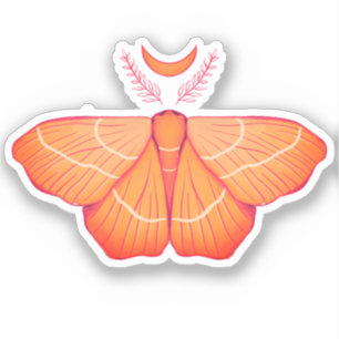 Witchy Moth Moon Paars Magical Insect Cottcore Sticker