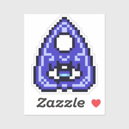 Witchy Paars Blue Pixel Art Planchette Sticker (Vel)