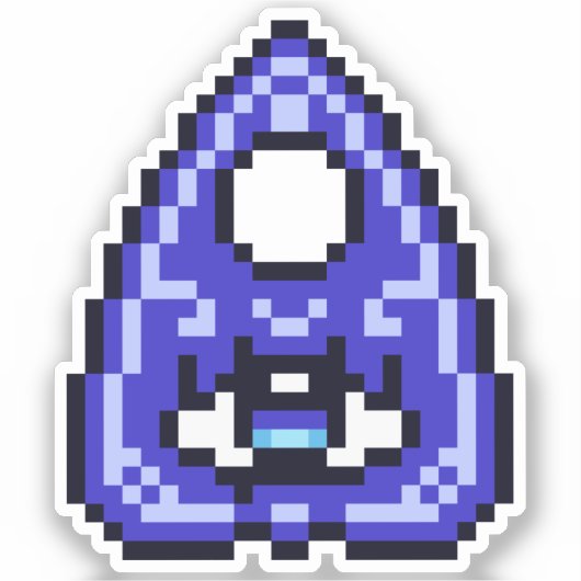 Witchy Paars Blue Pixel Art Planchette Sticker (Voorkant)