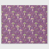 Witchy Plum Purple Fungi Seamless Pattern Gift Cadeaupapier (Vlak)