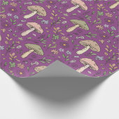 Witchy Plum Purple Fungi Seamless Pattern Gift Cadeaupapier (Hoek)