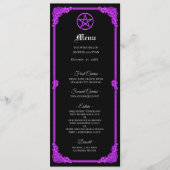 Witchy purple Glow Gothic Wedding Menu (Devant)