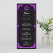 Witchy purple Glow Gothic Wedding Menu (Debout devant)