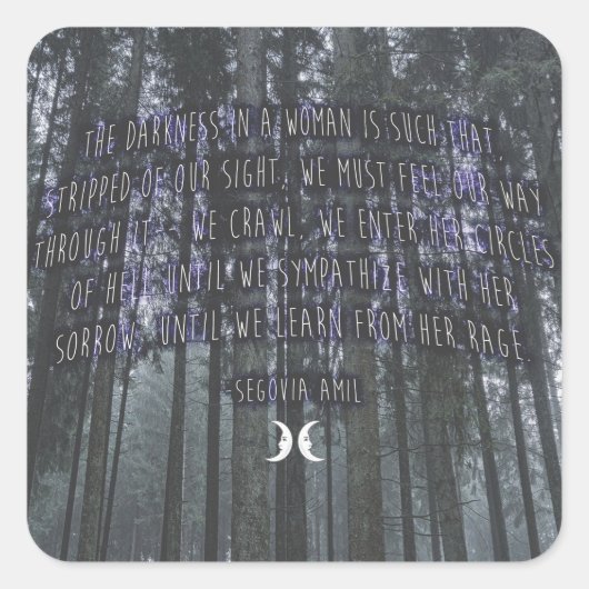 Witchy Quote van Segovia Amil Vierkante Sticker (Voorkant)