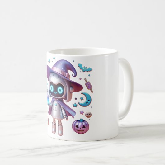 Witchy Robot Magic Mok - Schattigee Halloween Sci- (Voorkant rechts)