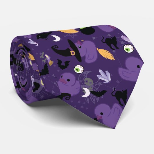 Witchy Rubber Ducks Stropdas (Opgerold)