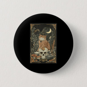 Witchy Schattige Cat Tarot Kaart Gothic Cottagecor Ronde Button 5,7 Cm