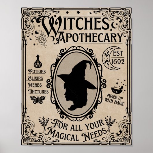 Witchy Sign Halloween Sign Poster (Voorkant)