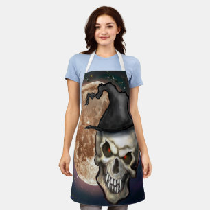 Witchy Skull Halloween Apron Schort