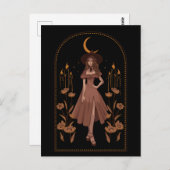 Witchy Spell Black Briefkaart (Voorkant / Achterkant)