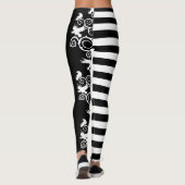 Witchy Striped Gothic Ravens and Thorns Leggings (Achterkant)