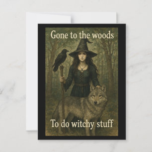Witchy Stuff Woodland Witch Briefkaart