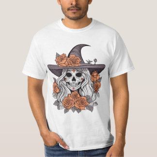 Witchy Sugar Skull met Rozen T-shirt
