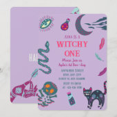 Witchy Un Halloween Invitation Anniversaire (Devant / Derrière)