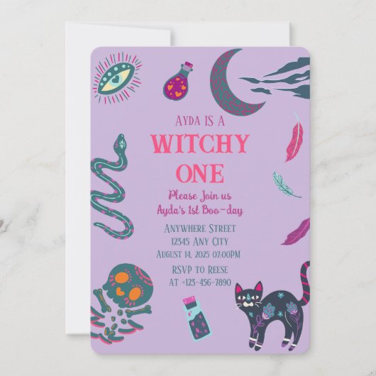 Witchy Un Halloween Invitation Anniversaire (Devant)