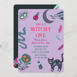 Witchy Un Halloween Invitation Anniversaire