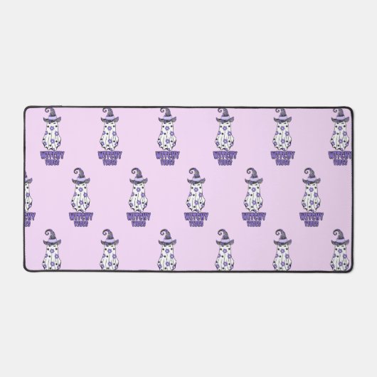 "Witchy Vibes" Halloween Witch Ghost Paarse Bureaumat (Voorkant)