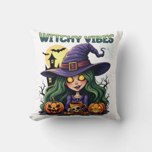 Witchy Vibes met pompoenen en drank Kussen