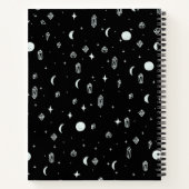 Witchy Vibes Moon + Crystals Patroon Notitieboek (Achterkant)