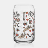 Witchy Vibes Pattern Blikvorm Glas (Achterkant)
